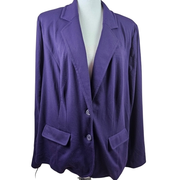 Lane Bryant Plum Knit Double Breasted Blazer in 22 - Picture 1 of 5